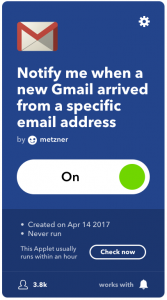 Use IFTTT to get a notification when an important email arrives 