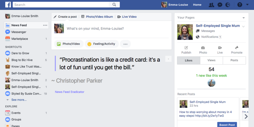 Stop wasting time on Facebook - use the Facebook News Feed Eradicator
